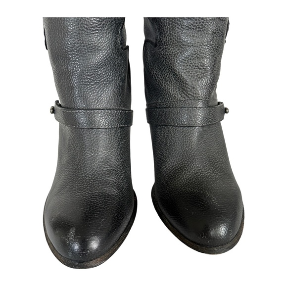 Sam Edelman Naharra Knee High Graphite Leather Heeled Boots Size 8.5 - Picture 12 of 16